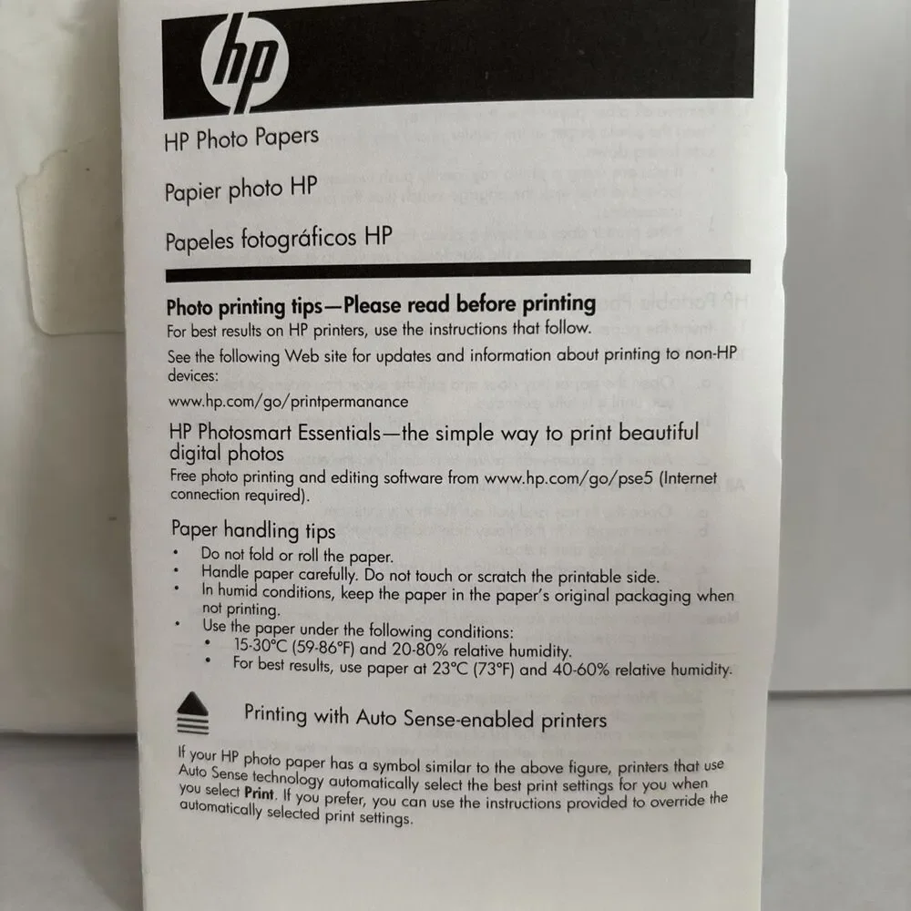 HP 4x6 Photo Paper Glossy 140+ sheets New Opened Package
